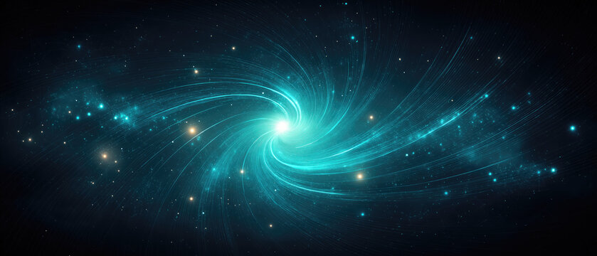 Neon‑Blue Digital Data Tunnel: Swirling Lines & Glowing Particles in Vortex - Powered by Adobe