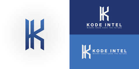 The modern geometric KI initial logo is ideal for software development companies. Featuring sharp lines and a clean design, it represents innovation, cutting-edge technology, and digital intelligence.