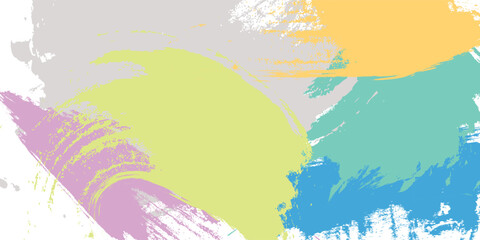 Colorful Pastel Brushstrokes in Yellow, Pink, Blue, and Teal Blend on a Neutral Canvas, Creating a Soft Abstract Background Full of Artistic Texture and Creative Energy.