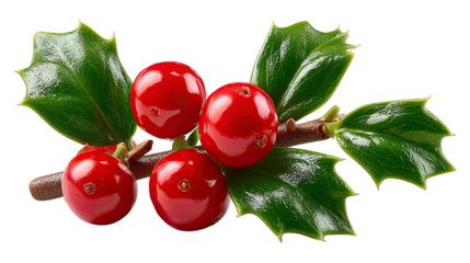 Festive Holly Berry: A vibrant sprig of holly, with its glossy red berries and textured green leaves, embodies the essence of seasonal joy.