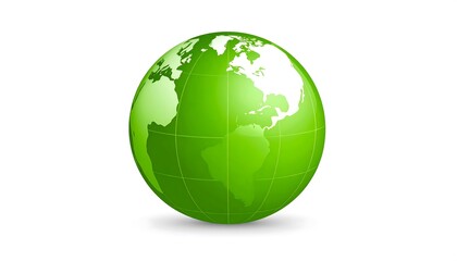 Green globe, world map