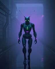 Naklejka premium Sci‑Fi Insectoid Soldier on Duty