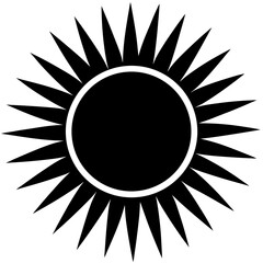 Stylized sun with sharp rays solar celestial