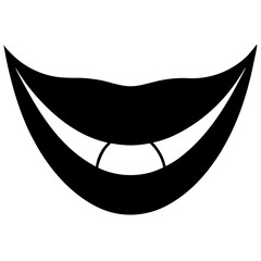 Wide black smiling mouth silhouette smile lips