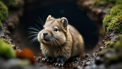 Montane vole laughing with tiny chirps