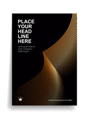 Premium quality cover with gold lines forming beautiful silhouettes and gradients.