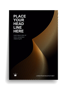 Premium quality cover with gold lines forming beautiful silhouettes and gradients.