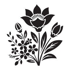 Obraz premium Elegant floral bouquet silhouette