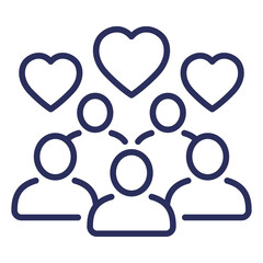 community line icon with people and hearts