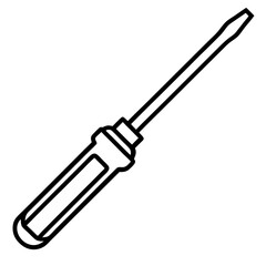 Clean Screwdriver Line Icon Design