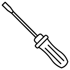 Clean Screwdriver Line Icon Design