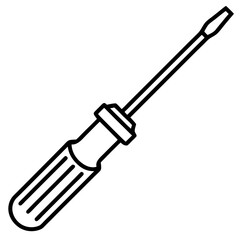 Clean Screwdriver Line Icon Design