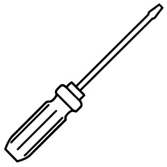 Clean Screwdriver Line Icon Design