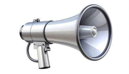 Metallic megaphone, 3D rendering