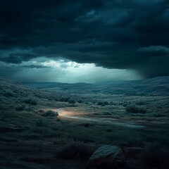 Naklejka premium Scenic Hyper-Realistic View of the Dramatic Landscape in Jordan