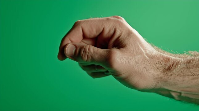 Green screen video of a hand pointing to the left suggesting direction, guidance, or instructional emphasis