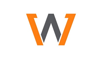 Orange and grey monogram letter W