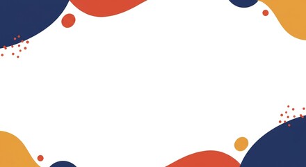 Vibrant abstract background with playful shapes and dots creating a dynamic, modern design for presentations