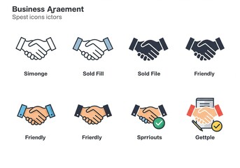 Secure business deals and partnerships with diverse handshake agreement icons representing trust and success