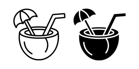  coconut icon white on background