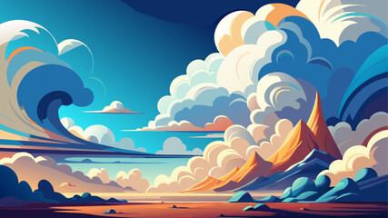 Fototapeta premium vector illustration of a tropical island
