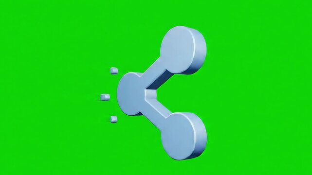 Animated 3D Share Arrow Icon | Social Media & Communication Animation on Green Screen