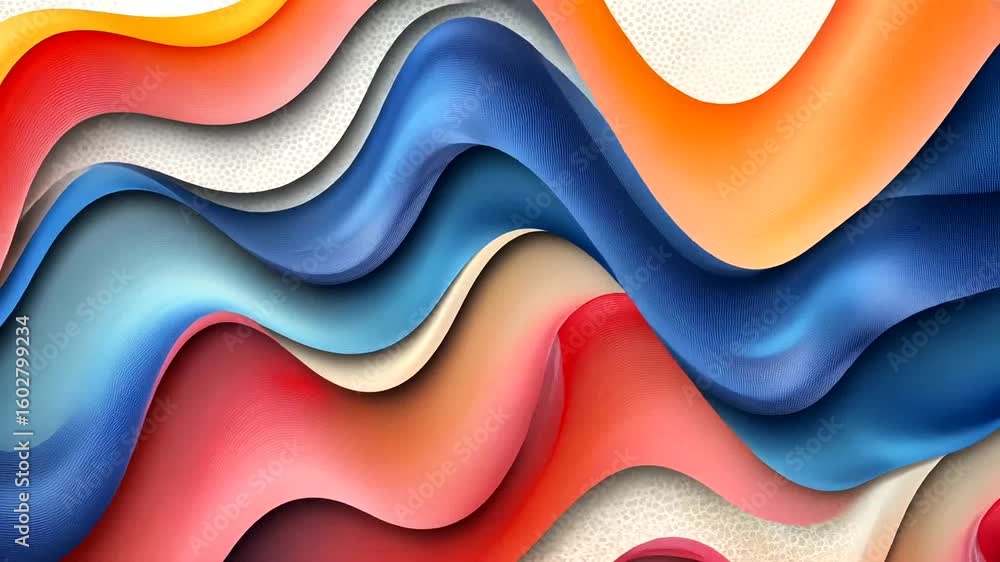 Aufkleber abstract wavy colorful background with dynamic layers and smooth gradients