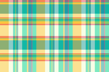 Colorful plaid pattern. A playful, vibrant textile design with intersecting lines. Great for backgrounds, apparel, crafts, or retro themed projects.