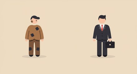 From rags to riches, see the contrast between poverty and professional success with this powerful visual.