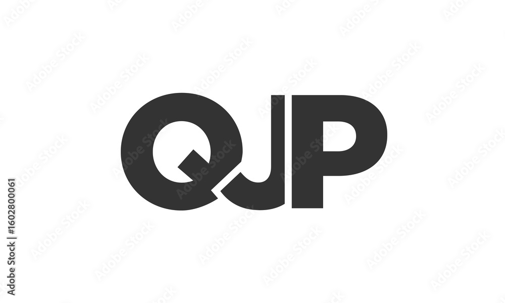 Poster qjp logo design template with strong and modern bold text. initial based vector logotype featuring s
