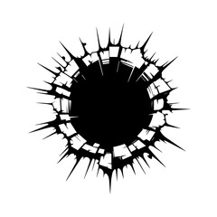 Cracked hole Wall Broken texture.