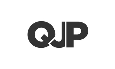 QJP logo design template with strong and modern bold text. Initial based vector logotype featuring simple and minimal typography. Trendy company identity.