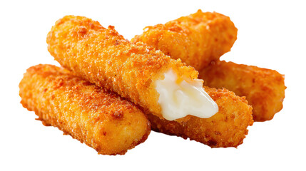 Golden Fried Mozzarella Sticks with Melted Cheese