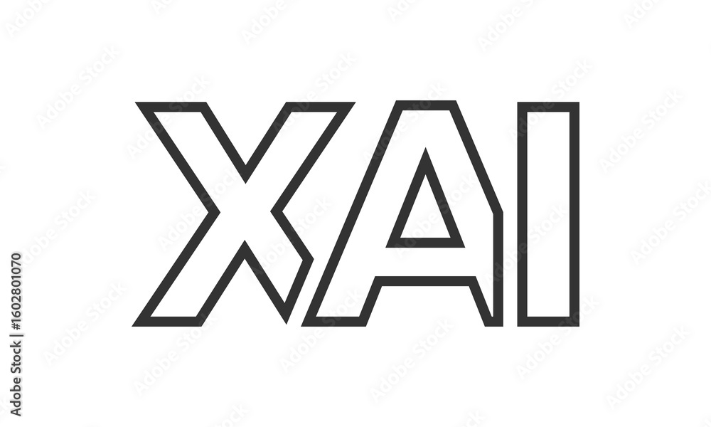 Poster xai logo design template with strong and modern bold text. initial based vector logotype featuring s