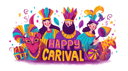 vector holiday illustration. Purim is a Jewish holiday established according to the biblical Book of Esther. Translation from Hebrew: Happy Purim. graphics design for the festive carnival