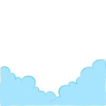 Blue cloud border on top