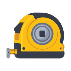 Yellow and Black Tape Measure Tool Illustration.