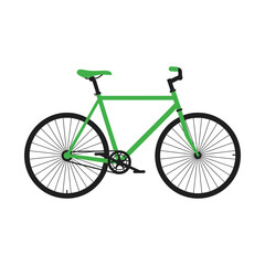 Obraz premium Bright green bicycle in flat vector design.
