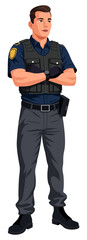 Police Officer Standing Arms Crossed