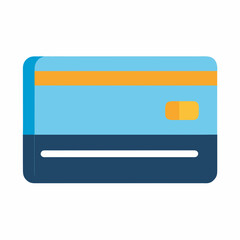 Modern credit card icon with blue and orange design