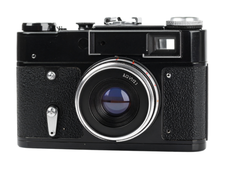 Vintage Film Camera Isolated on White Background