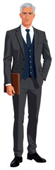 Senior Businessman Holding Folder Confident