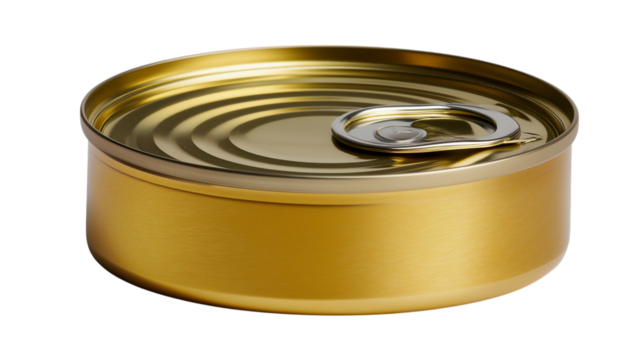 Golden Metal Food Can with Pull Tab