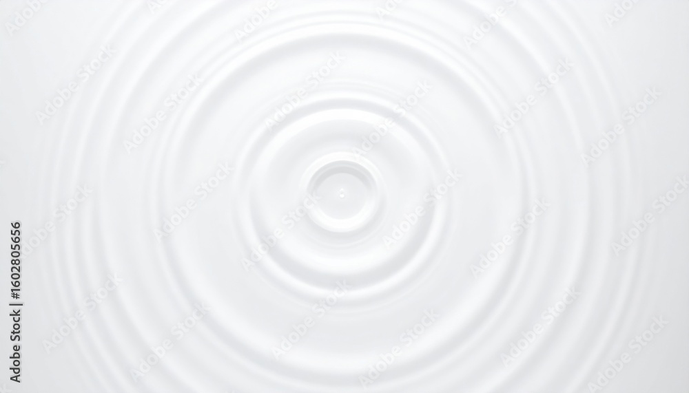Poster minimalist white water ripples creating circular pattern with smooth texture