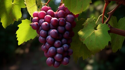 A photo of a cluster of grapes on a vine.