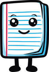 Goofy notebook cartoon character illustrations 