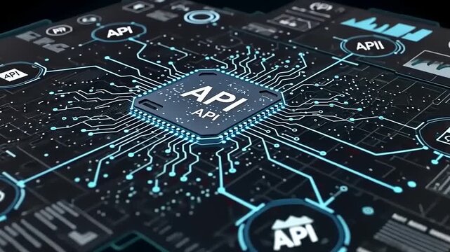 Advanced API Integration Visualization for Modern Technology and Connectivity - Powered by Adobe