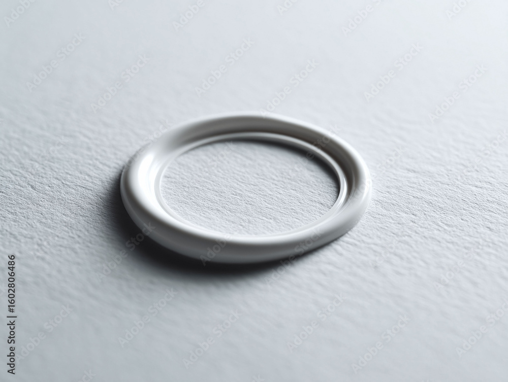 Aufkleber minimalist design featuring a smooth, white, circular form on textured surface. perfect for concepts