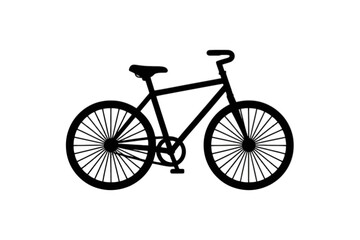 Fototapeta premium Bicycle outline with spoked wheels silhouette transportation