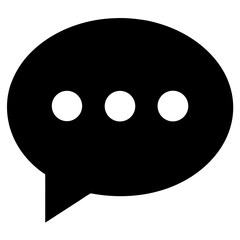 Fototapeta premium Black speech bubble icon with three white dots